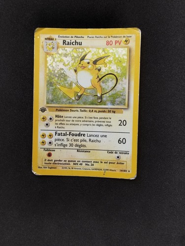 Carte pokémon raichu - pokémon,