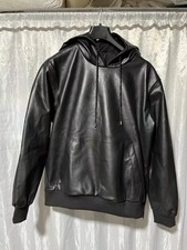Veste en cuir bomber noir à
