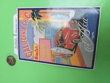 Sticker California chic vintage autocollant d époque Vw surfer cox camper 