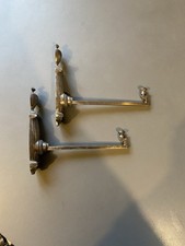2 équerres supports patères d'étagère métal argenté style Louis XVI vintage