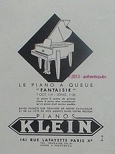 PUBLICITE PIANOS KLEIN LE