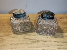 Rare Lot De 2 Encrier Antique