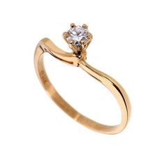 14K Or Bague Diamant 0.25 CT