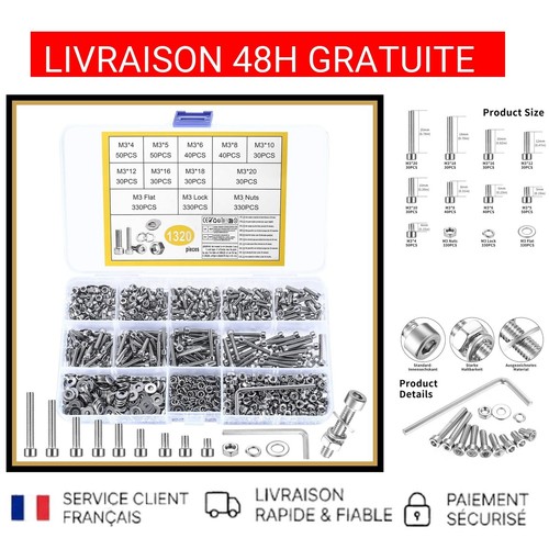 Assortiment visserie inox - visserie, m3