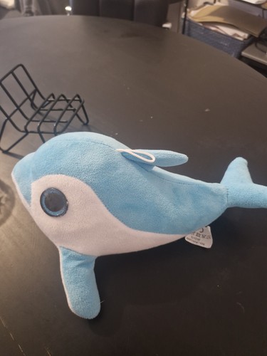 Peluche dauphin bleu blanc - dauphin,