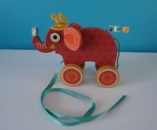 Jouet éléphant à tirer en bois multicolore Djeco à partir de 18 mois