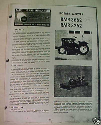 Wheel horse tractor rotary - horse,