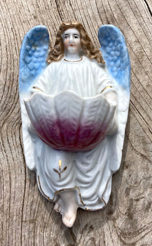 Petit bénitier porcelaine - , en