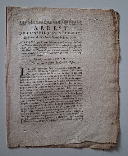 Ordre saint louis arrêt - arrêt, du