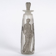 Flacon Ambre Antique Verre Coty René Lalique R.Lalique Grey Glass Perfume Bottle
