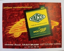  AFFICHE ANCIENNE 1963 CITROEN DS 19 René TRAUTMANN OIL Bidon YACCO Monte Carlo