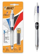 BIC 4 Couleurs 3+1 HB Stylo-Bille Rétractable et Porte-Mines