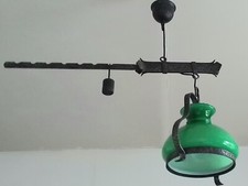 Lustre Opaline À Contrepoids Style Rustique Vintage.