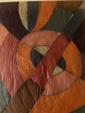 Très Beau Collage Sur Papier 1930 Jeanne Kosnick Kloss Abstrait Signé KK Ancien