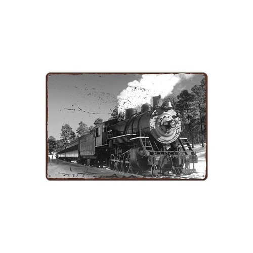Plaque metal train ancien - plaque, en