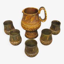 Service à Orangeade Signé Marius Bessone. Céramique Vallauris 1960.