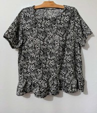 Blouse noir fleurs - noir, à