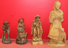 sculpture Lascour terre cuite, bois SIC, résine ou plastique, lot de 4 - A27517