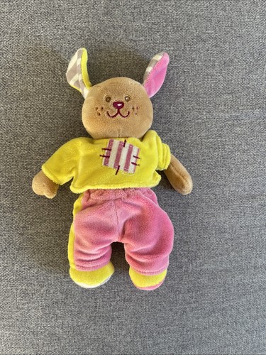 Doudou lapin beige jaune - lapin, et