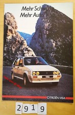 CITROEN VISA CLUB/ 11 RE/ 14 TRS/ GTi/ 17 D RD Prospectus Allemand 24 pages 9/85