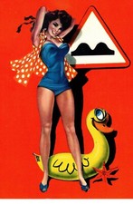 ** TOP CPA, Pin Up, Panneau Dos d'Ane,  Curiosa, Erotic, Code de la Route