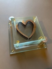 Série 6 sous verre design effet miroir motif cœur vintage table apéritif