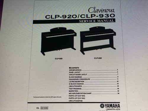 Yamaha clp 920 - , service