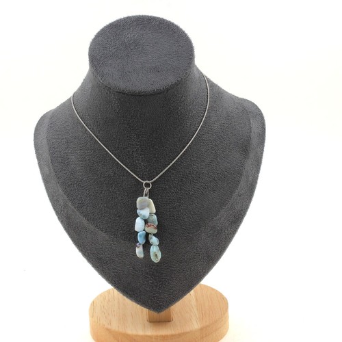 Collier perles larimar - perles, de