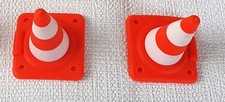 PLAYMOBIL LOT DE 2 CONES ROUGES SIGNALISATION CHANTIER DDE