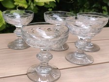 5 Coupes à Champagne modèle Jonzac en cristal de Baccarat Époque Art Déco 1930