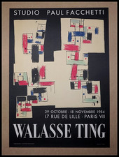 Walasse TING : Studio Paul FACCHETTI, affiche en lithographie originale 1954