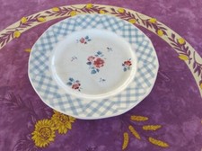 Plat de Service Rond Plat Digoin Sarreguemines Modèle Bastia Vichy Bleu 27,5cm