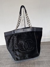 Sac CHANEL Fourrure Noir Cuir