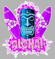 GWADA TIKI SURF ALOHA TAHITI VW DUB 150mmX130mm AUTOCOLLANT STICKER (GA074)