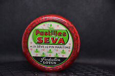 Ancienne Boite en métal Pastilles SEVA à la sève de Pin Maritime