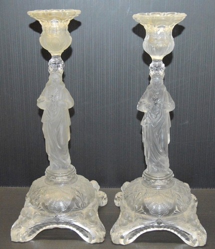 Bougeoirs anciens cristal - -2,