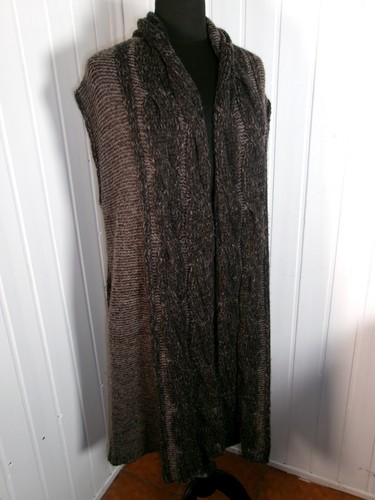 Manteau maille marron gilet