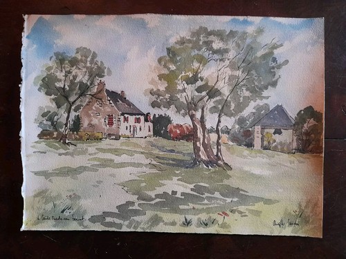 Aquarelle signée andré - aquarelle,