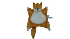 Doudou renard plat Kaloo Fripons – 26 cm – Orange blanc motifs