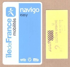 Lot : Une carte Navigo EASY ET un ancien ticket Paris RER Métro Autobus RATP