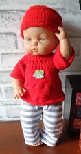vêtements neufs poupon 36 40 cm corolle  pantalon pull bonnet