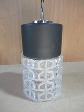 LAMPE SUSPENSION design RAAK - PAYS-BAS années 1970 GLOBE Octogonal VERRE Moulé