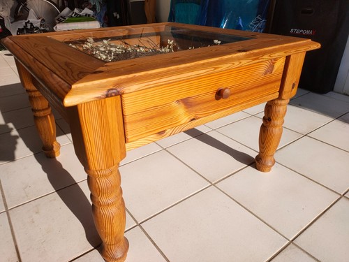 Table basse bois verre - table,