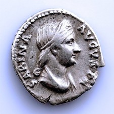 Sc-Imperio Romano-Sabina. Denier 130-133 D, C.Roma.ebc MBC + argent 3,2 G. Knapp