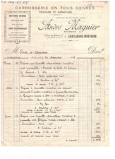 SAINT-AMAND-MONTROND (18) CARROSSERIE AUTOMOBILE "P. JARIS / André MAGNIER" 1957