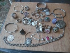 Lot bijoux anciens argent massif 484,6 Grs