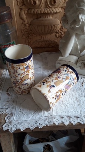 Paire vases rouleaux - de,