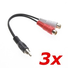3 PACK - RCA Male Plug to Dual