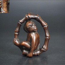 Ancien Netsuke Inro vert bois