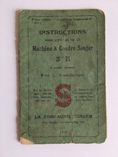 instruction pour l'emploi de la machine à coudre 31K SINGER 1918